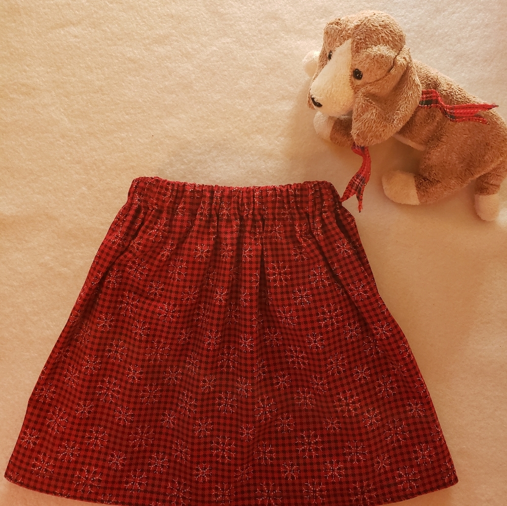 Handmade Little Girls Skirts. 2 Sizes Red